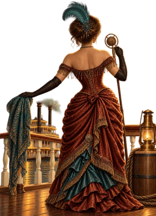 Queen: a saloon singer in a red gown